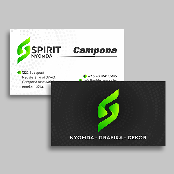 Névjegykártya nyomtatás, Spirit Nyomda Campona, Budapest