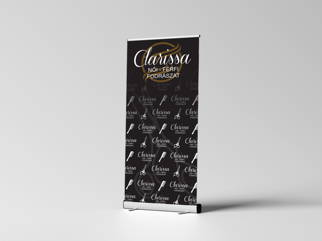 Roll Up gyártás, nyomtatás, szerkezet, 85x200cm, 100x200cm, grafikai tervezéssel - Spirit Nyomda Budapest, Campona